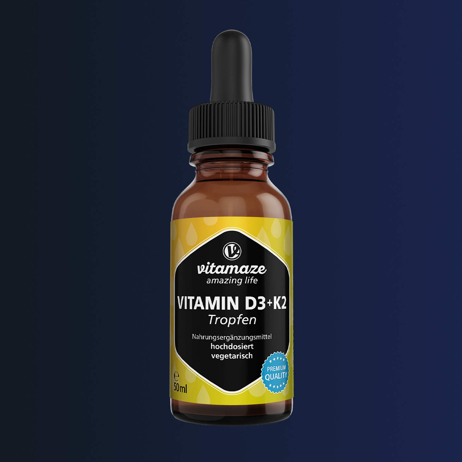 Gocce di vitamina D3 + K2, ad alto dosaggio e vegetariane