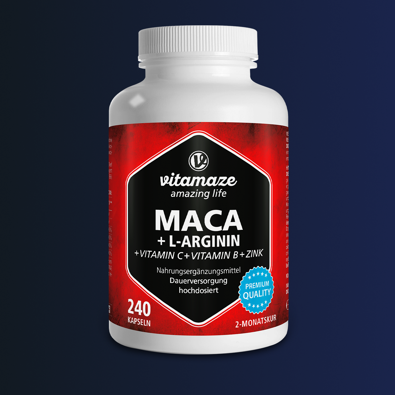 Maca 4000 ad alto dosaggio + L-arginina + vitamine + zinco