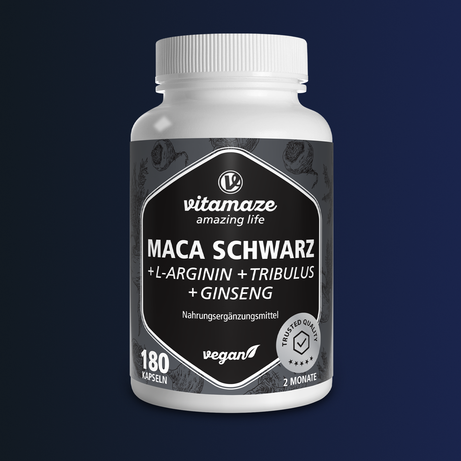 Complesso Maca Nero + L-Arginina + Tribulus + Ginseng