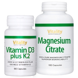 Magnesium Citrat + Vitamin D3 2500 plus K2 100