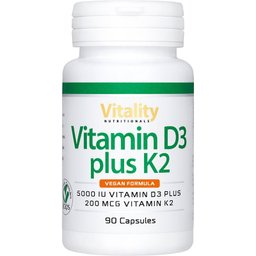 Vitamin D3 5000 IU plus K2 200 mcg VEGAN