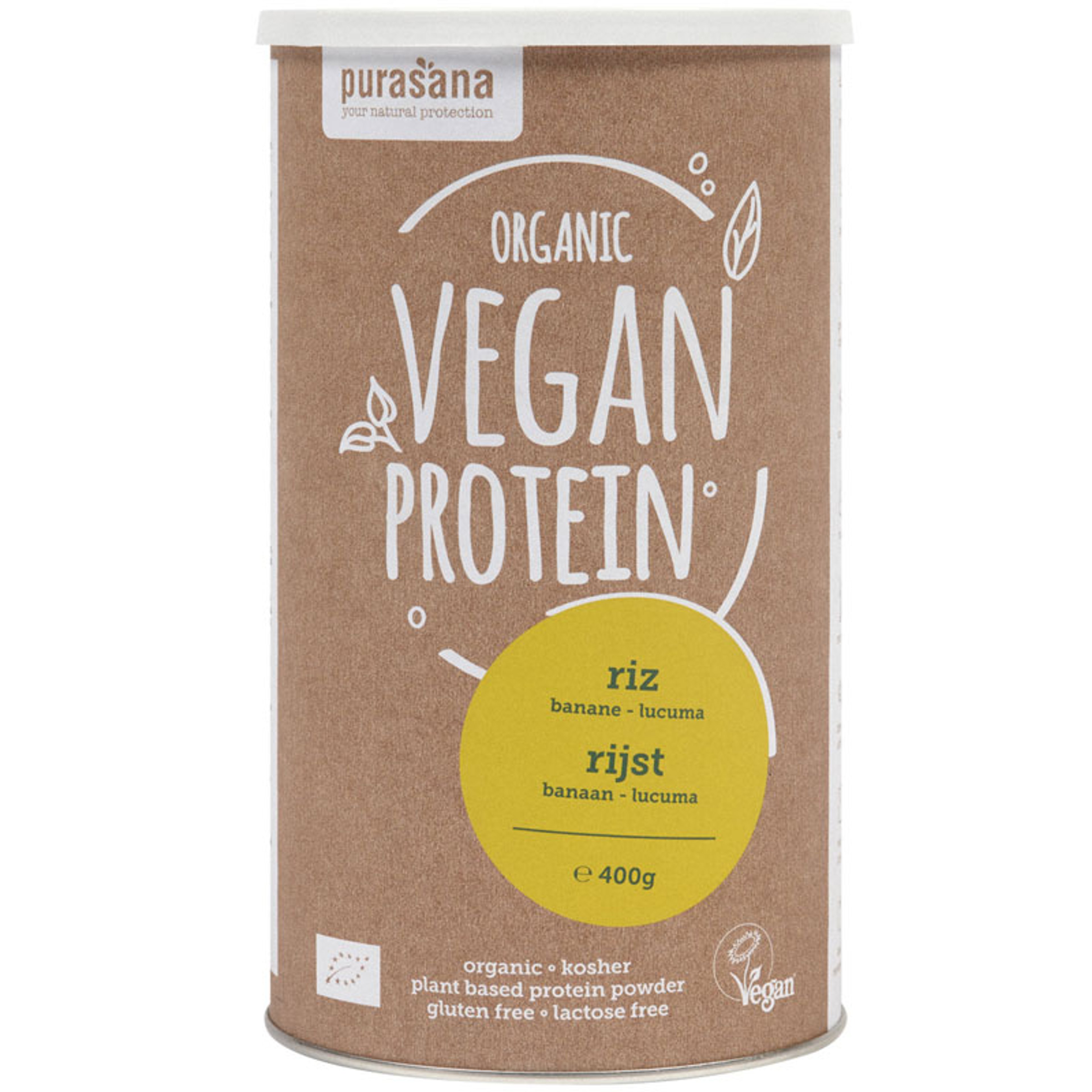 Vegan Organic Rice Protein Shake Banana-Lucuma  - 400 g Powder