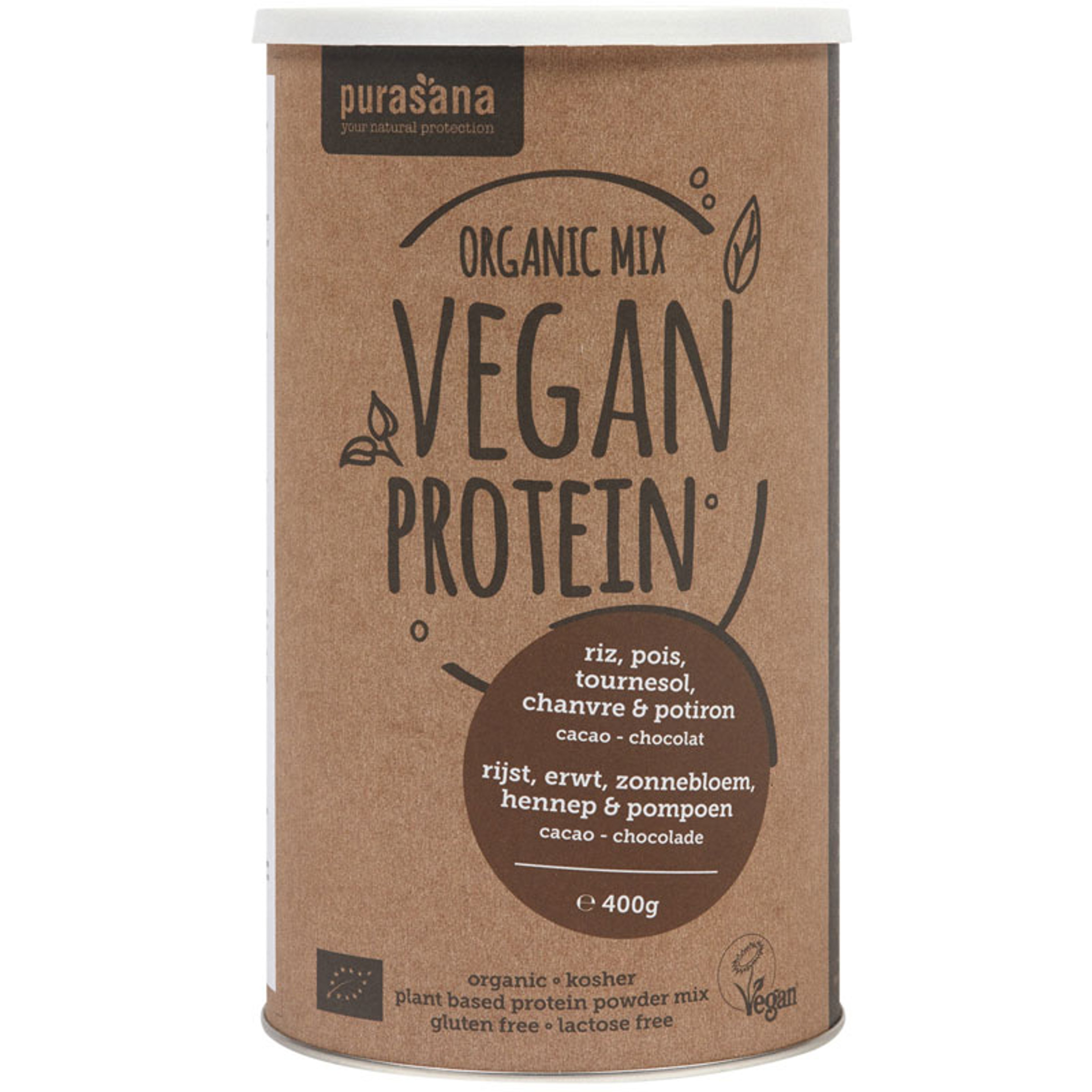 Vegan Protein Shake Pumpkin Sunflower Hemp Cocoa Organic - 400 g Powder